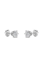 Load image into Gallery viewer, 2CTW Round Shaped Lab Grown Diamond (F/VS) Tulip Head Stud Earrings in 14K Gold
