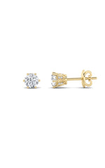 Load image into Gallery viewer, 2CTW Round Shaped Lab Grown Diamond (F/VS) Tulip Head Stud Earrings in 14K Gold
