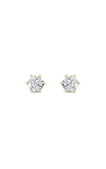Load image into Gallery viewer, 3CTW Round Shaped Lab Grown Diamond (F/VS) Tulip Head Stud Earrings in 14K Gold
