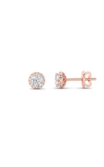 Load image into Gallery viewer, 1CTW Round Shaped Lab Grown Diamond (F/VS) Halo Stud Earrings in 14K Gold
