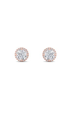 Load image into Gallery viewer, 1CTW Round Shaped Lab Grown Diamond (F/VS) Halo Stud Earrings in 14K Gold

