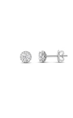 Load image into Gallery viewer, 2CTW Round Shaped Lab Grown Diamond (F/VS) Halo Stud Earrings in 14K Gold

