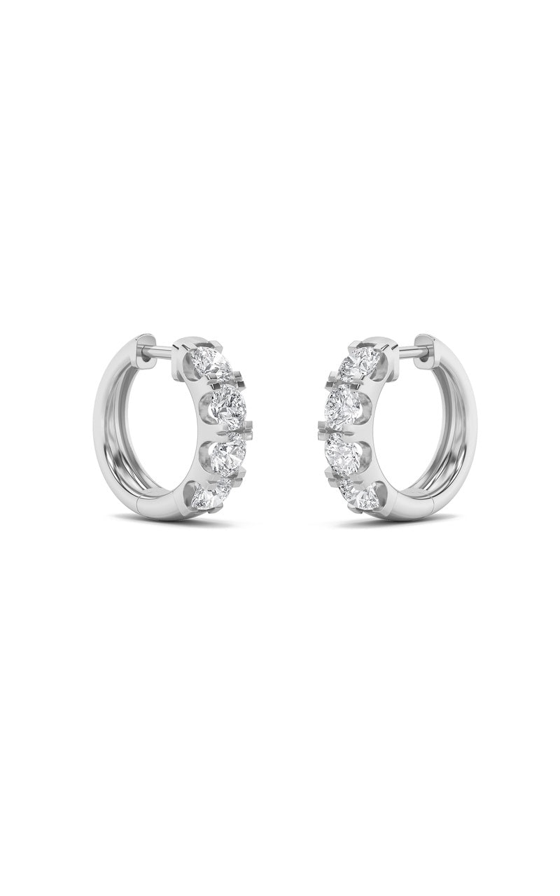 3CTW Round Shaped Lab Grown Diamond (F/VS) Hoop Earrings in 14K Gold