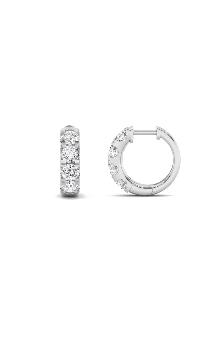 3CTW Round Shaped Lab Grown Diamond (F/VS) Hoop Earrings in 14K Gold