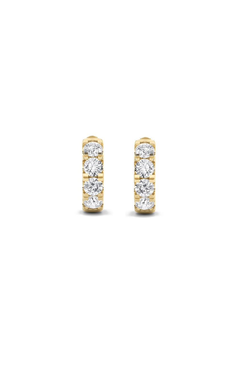 3CTW Round Shaped Lab Grown Diamond (F/VS) Hoop Earrings in 14K Gold