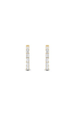 Load image into Gallery viewer, 4CTW Emerald Shaped Lab Grown Diamond (F/VS) Inside Out Hoop Earrings in 14K Gold
