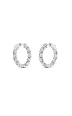 Load image into Gallery viewer, 4CTW Oval Shaped Lab Grown Diamond (F/VS) Inside Out Hoop Earrings in 14K Gold
