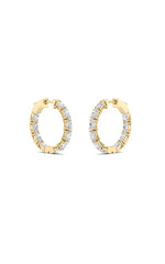 Load image into Gallery viewer, 4CTW Oval Shaped Lab Grown Diamond (F/VS) Inside Out Hoop Earrings in 14K Gold

