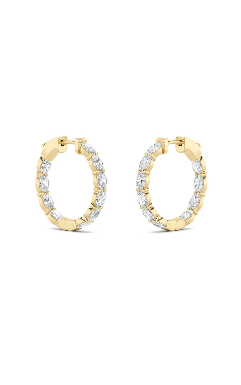 4CTW Oval Shaped Lab Grown Diamond (F/VS) Earring in 14K White Gold