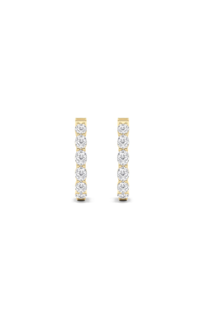 4CTW Oval Shaped Lab Grown Diamond (F/VS) Earring in 14K White Gold
