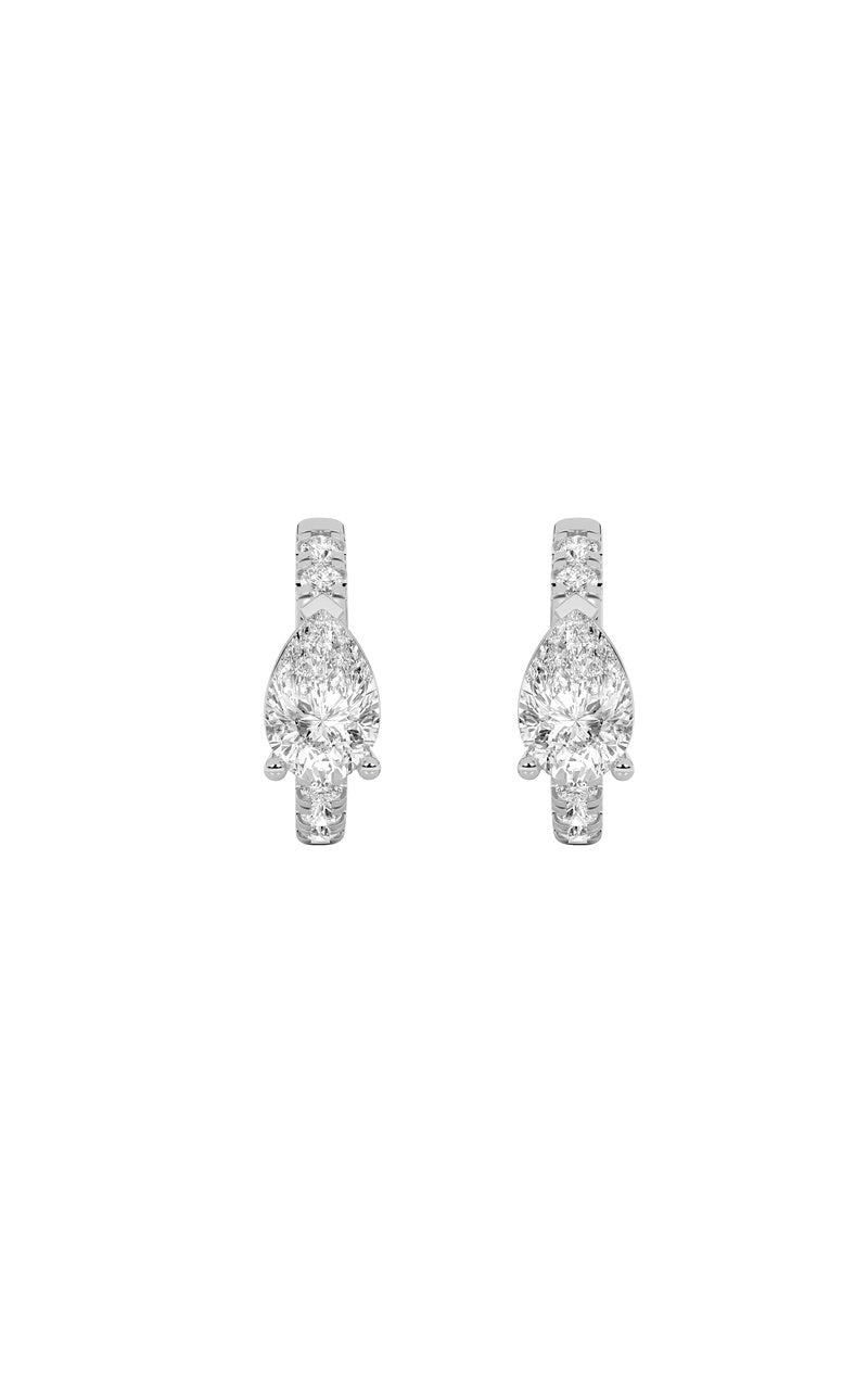 1.5CTW Pear Shaped Lab Grown Diamond (F/VS) Earring in 14K White Gold