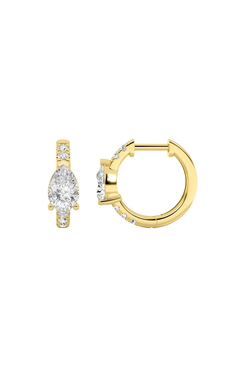 1.5CTW Pear Shaped Lab Grown Diamond (F/VS) Earring in 14K White Gold