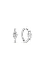 Load image into Gallery viewer, 1.5CTW Marquise Shaped Lab Grown Diamond (F/VS) Solitaire Huggie Earrings in 14K Gold
