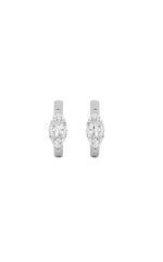 Load image into Gallery viewer, 1.5CTW Marquise Shaped Lab Grown Diamond (F/VS) Solitaire Huggie Earrings in 14K Gold
