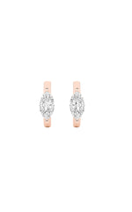 Load image into Gallery viewer, 1.5CTW Marquise Shaped Lab Grown Diamond (F/VS) Solitaire Huggie Earrings in 14K Gold
