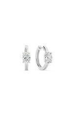 Load image into Gallery viewer, 1.5CTW Oval Shaped Lab Grown Diamond (F/VS) Solitaire Huggie Earrings in 14K Gold
