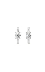 Load image into Gallery viewer, 1.5CTW Oval Shaped Lab Grown Diamond (F/VS) Solitaire Huggie Earrings in 14K Gold

