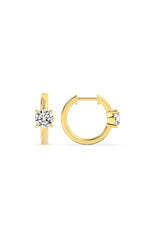 Load image into Gallery viewer, 1.5CTW Round Shaped Lab Grown Diamond (F/VS) Solitaire Huggie Earrings in 14K Gold
