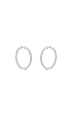 Load image into Gallery viewer, 7CTW Round Shaped Lab Grown Diamond (F/VS) Inside out Hoop Earrings in 14K Gold
