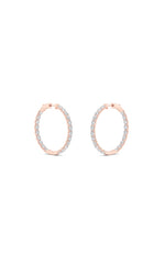 Load image into Gallery viewer, 7CTW Round Shaped Lab Grown Diamond (F/VS) Inside out Hoop Earrings in 14K Gold
