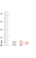 Load image into Gallery viewer, 2CTW Princess Shaped Lab Grown Diamond (F/VS) Classic Basket Set Stud Earrings in 14K Gold
