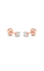 Load image into Gallery viewer, 3CTW Round Shaped Lab Grown Diamond (F/VS) Classic Basket Set Stud Earrings in 14K Gold
