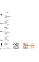 Load image into Gallery viewer, 3CTW Round Shaped Lab Grown Diamond (F/VS) Classic Basket Set Stud Earrings in 14K Gold
