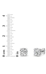 Load image into Gallery viewer, 4CTW Round Shaped Lab Grown Diamond (F/VS) Classic Basket Set Stud Earrings in 14K Gold
