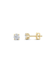 Load image into Gallery viewer, 4CTW Round Shaped Lab Grown Diamond (F/VS) Classic Basket Set Stud Earrings in 14K Gold
