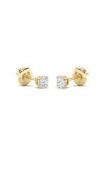 Load image into Gallery viewer, 4CTW Round Shaped Lab Grown Diamond (F/VS) Classic Basket Set Stud Earrings in 14K Gold
