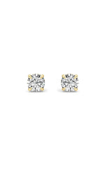 Load image into Gallery viewer, 4CTW Round Shaped Lab Grown Diamond (F/VS) Classic Basket Set Stud Earrings in 14K Gold

