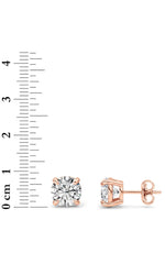 Load image into Gallery viewer, 5CTW Round Shaped Lab Grown Diamond (F/VS) Classic Basket Set Stud Earrings in 14K Gold

