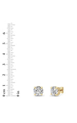 Load image into Gallery viewer, 6CTW Round Shaped Lab Grown Diamond (F/VS) Classic Basket Set Stud Earrings in 14K Gold
