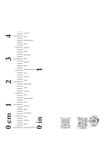 Load image into Gallery viewer, 1CTW Princess Shaped Lab Grown Diamond (F/VS) Stud Earrings in 14K Gold
