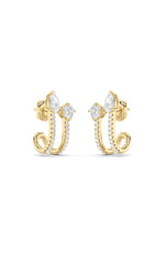 Load image into Gallery viewer, 2.5CTW Round Shaped Lab Grown Diamond (F/VS) Toi et Moi Accented Earrings in 14K Gold
