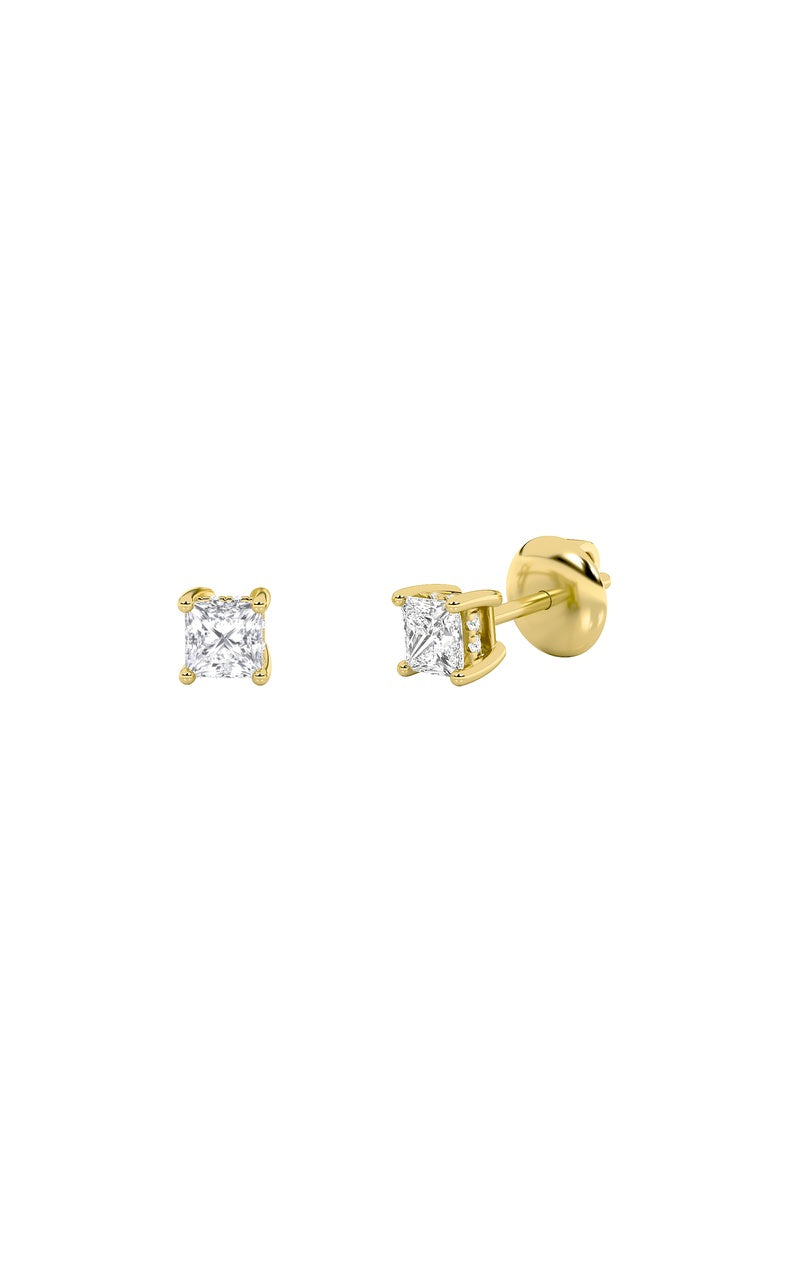 Vs) hidden halo stud earrings in 14k gold