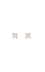 Load image into Gallery viewer, 1.25CTW Princess Shaped Lab Grown Diamond (F/VS) Hidden Halo Stud Earrings in 14K Gold
