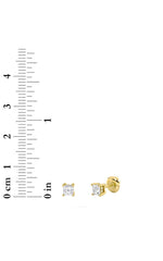 Load image into Gallery viewer, 1.25CTW Princess Shaped Lab Grown Diamond (F/VS) Hidden Halo Stud Earrings in 14K Gold
