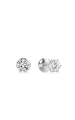 Load image into Gallery viewer, 3CTW Round Shaped Lab Grown Diamond (F/VS) Hidden Halo Stud Earrings in 14K Gold
