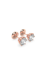Load image into Gallery viewer, 3CTW Round Shaped Lab Grown Diamond (F/VS) Hidden Halo Stud Earrings in 14K Gold
