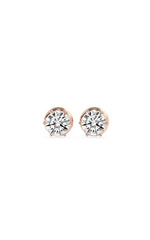 Load image into Gallery viewer, 3CTW Round Shaped Lab Grown Diamond (F/VS) Hidden Halo Stud Earrings in 14K Gold

