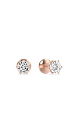 Load image into Gallery viewer, 3CTW Round Shaped Lab Grown Diamond (F/VS) Hidden Halo Stud Earrings in 14K Gold
