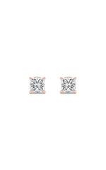Load image into Gallery viewer, 2CTW Princess Shaped Lab Grown Diamond (F/VS) Hidden Halo Stud Earrings in 14K Gold
