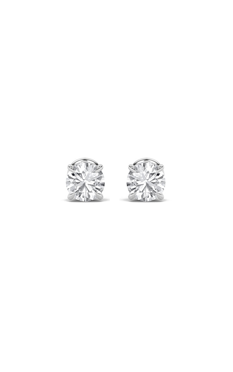 1CTW Round Shaped Lab Grown Diamond (F/VS) Hidden Halo Stud Earrings in 14K Gold