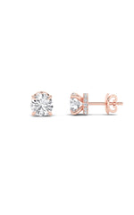Load image into Gallery viewer, 2CTW Round Shaped Lab Grown Diamond (F/VS) Hidden Halo Stud Earrings in 14K Gold
