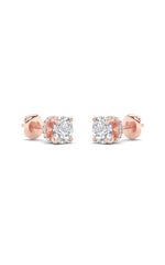 Load image into Gallery viewer, 2CTW Round Shaped Lab Grown Diamond (F/VS) Hidden Halo Stud Earrings in 14K Gold
