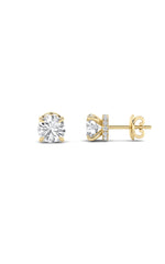 Load image into Gallery viewer, 5CTW Round Shaped Lab Grown Diamond (F/VS) Hidden Halo Stud Earrings in 14K Gold
