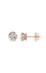 Load image into Gallery viewer, 3CTW Round Shaped Lab Grown Diamond (F/VS) Hidden Halo Stud Earrings in 14K Gold
