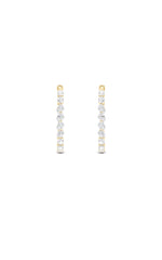Load image into Gallery viewer, 6CTW Oval Shaped Lab Grown Diamond (F/VS) Inside Out Hoop Earrings in 14K Gold

