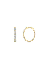Load image into Gallery viewer, 5CTW Round Shaped Lab Grown Diamond (F/VS) Inside Out Hoop Earrings in 14K Gold

